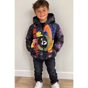 Space Jam A New Legacy 4 Members Only Puffer Jacket Hooded Boys Size 5